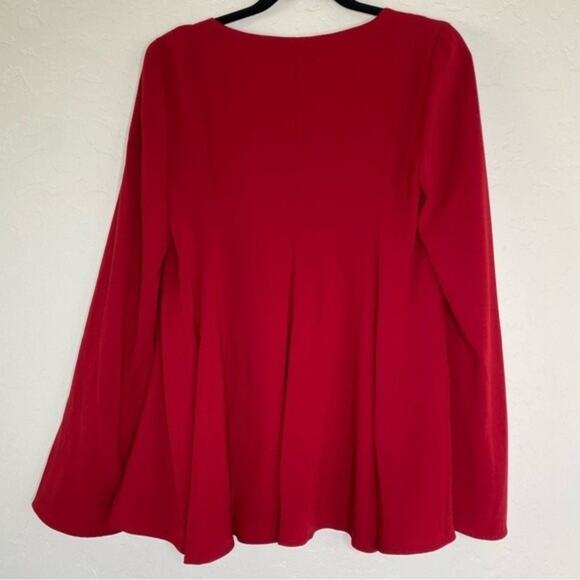 Elizabeth and James Red Ellis Long sleeve V-neck Top Small - Picture 7 of 10